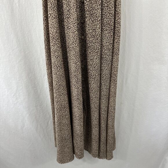 Unbranded Cheetah Print Smocked Waist Button Front Maxi Dress Size S Coquette - Picture 5 of 13